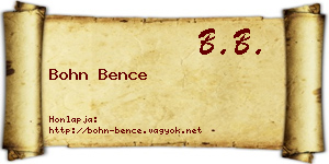 Bohn Bence névjegykártya